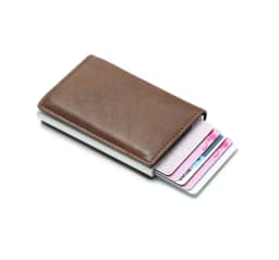 Carbon Fiber Credit Card Holder Wallet Men Rfid Smart Metal Thin Slim Pop Up Minimalist Wallet Small Black Purse Metal Vallet