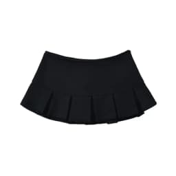 HOUZHOU Terry Fabric Y2K Mini Skirt Women Low Waist Wide Pleat Light Grey Sexy Vintage A-line Pleated Skirt Casual Skort Summer