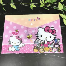 Sanrio  New Student File Bag Creative Stationery Kt Cat A4 Cartoon Buckle Bag File Set Folder