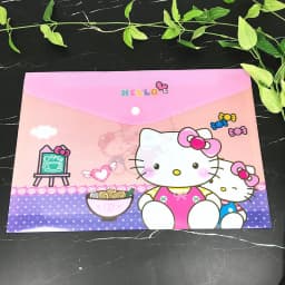 Sanrio  New Student File Bag Creative Stationery Kt Cat A4 Cartoon Buckle Bag File Set Folder