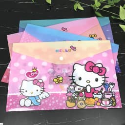 Sanrio  New Student File Bag Creative Stationery Kt Cat A4 Cartoon Buckle Bag File Set Folder