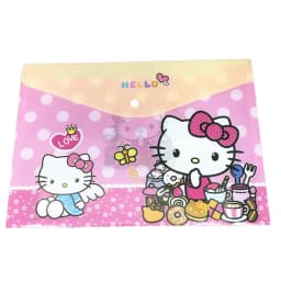 Sanrio  New Student File Bag Creative Stationery Kt Cat A4 Cartoon Buckle Bag File Set Folder