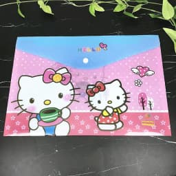 Sanrio  New Student File Bag Creative Stationery Kt Cat A4 Cartoon Buckle Bag File Set Folder