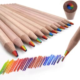 5/10pcs 7-color kawaii black wood rainbow core colored pencil drawing tool wooden pencil art supplies stationery school supplies