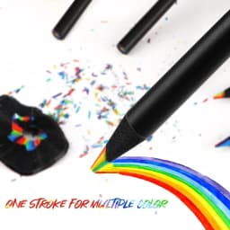 5/10pcs 7-color kawaii black wood rainbow core colored pencil drawing tool wooden pencil art supplies stationery school supplies