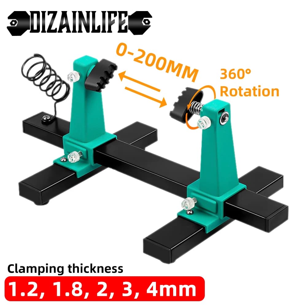 Circuit Board Holder Stable Adjustable PCB Welding Bracket Auxiliary Clamp Repair Tool Clamping Kit 360° Heavy Duty Base Plate
