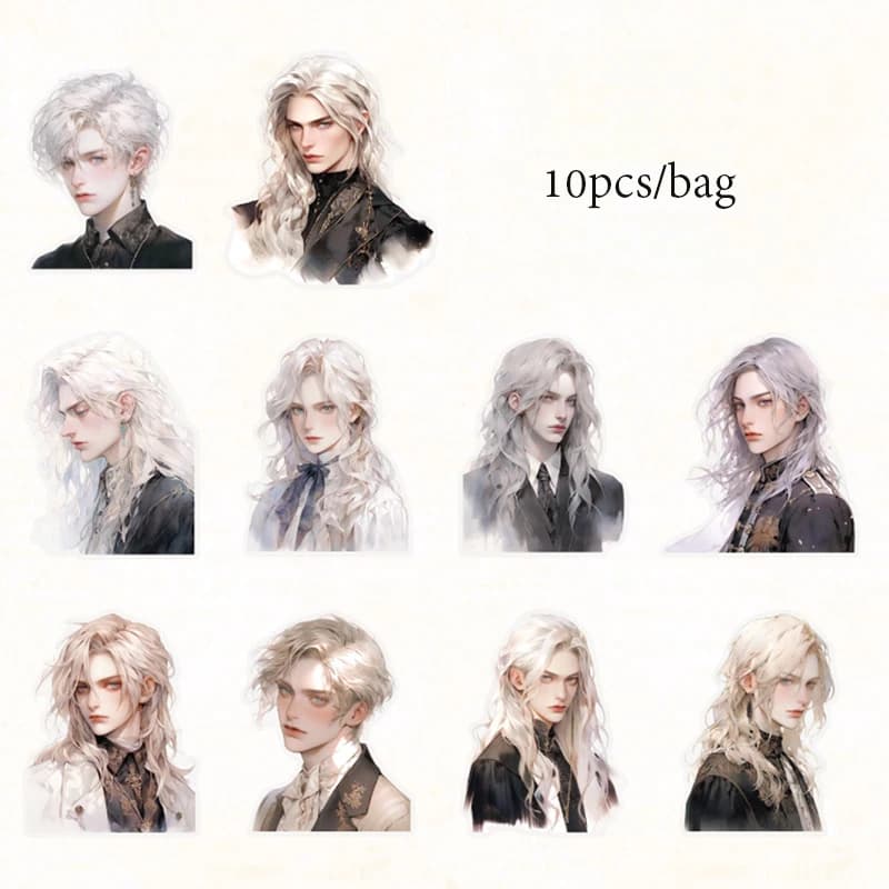 Mr.Paper 10pcs/set Character PET Sticker Pack Retro Teenager Handbook DIY Decoration Material Stickers