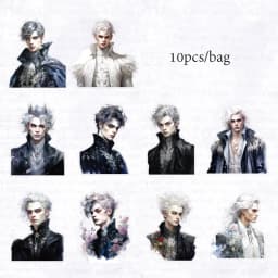 Mr.Paper 10pcs/set Character PET Sticker Pack Retro Teenager Handbook DIY Decoration Material Stickers