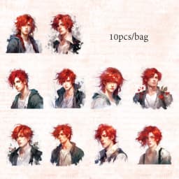 Mr.Paper 10pcs/set Character PET Sticker Pack Retro Teenager Handbook DIY Decoration Material Stickers