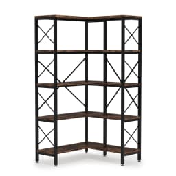 Tribesigns 5-Shelf Corner Bookshelf, Large Modern Corner Bookcase,5-Tier Tall Corner Shelf Storage Display Rack with Metal Frame