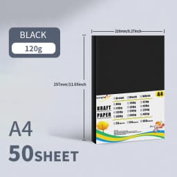50sheets A4 Cardboard 120g White Black Brown Kraft Paper For DIY Handmade Painting Watercolor Package Inkjet Laser Printer