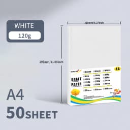50sheets A4 Cardboard 120g White Black Brown Kraft Paper For DIY Handmade Painting Watercolor Package Inkjet Laser Printer