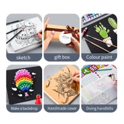 50sheets A4 Cardboard 120g White Black Brown Kraft Paper For DIY Handmade Painting Watercolor Package Inkjet Laser Printer