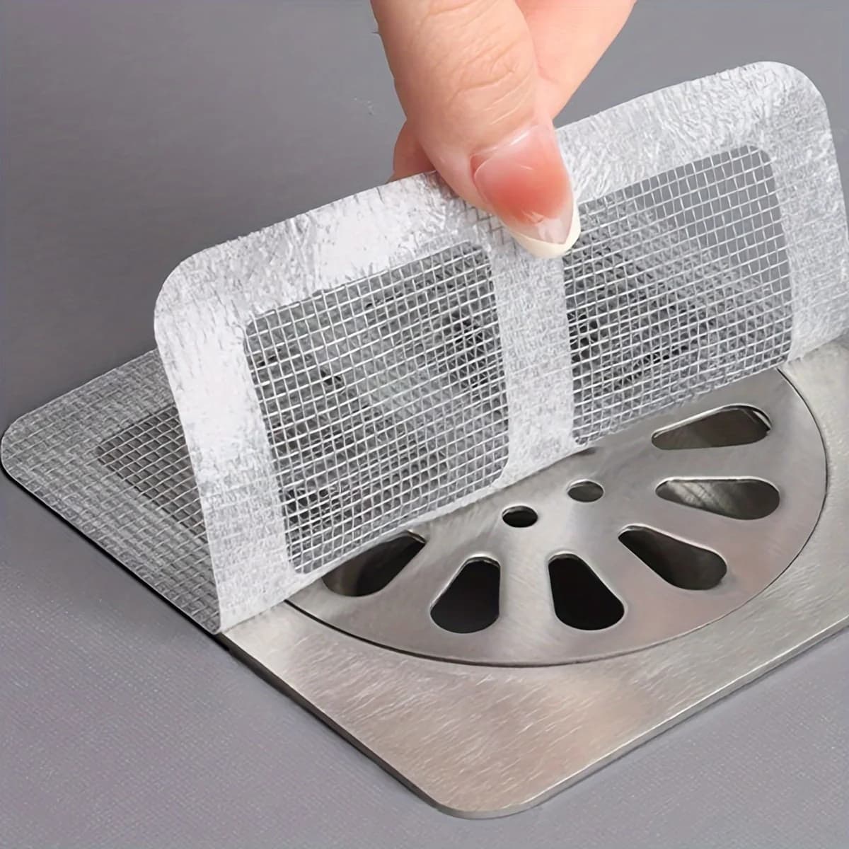 20Pcs Disposable Hair Catcher for Shower Mesh Shower Drain Covers Floor Sink Strainer Filter Mesh Sticker Bathroom Accessories
