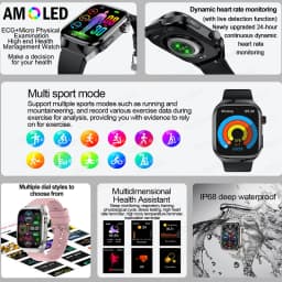 2024 New Uric Acid Blood Fat Smart Watch Men Blood Sugar ECG+PPG  Blood Pressure Bluetooth Call Sports for Xiaomi Health Watch