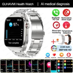 2024 New Uric Acid Blood Fat Smart Watch Men Blood Sugar ECG+PPG  Blood Pressure Bluetooth Call Sports for Xiaomi Health Watch