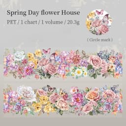 200cm/Roll PET Tape Flowers Four Seasons Series Plant Landscaping Handbook DIY Material Loop Sticker