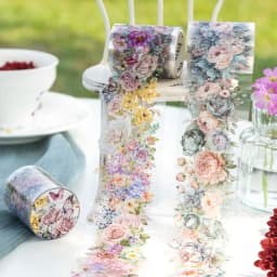 200cm/Roll PET Tape Flowers Four Seasons Series Plant Landscaping Handbook DIY Material Loop Sticker