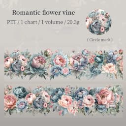 200cm/Roll PET Tape Flowers Four Seasons Series Plant Landscaping Handbook DIY Material Loop Sticker