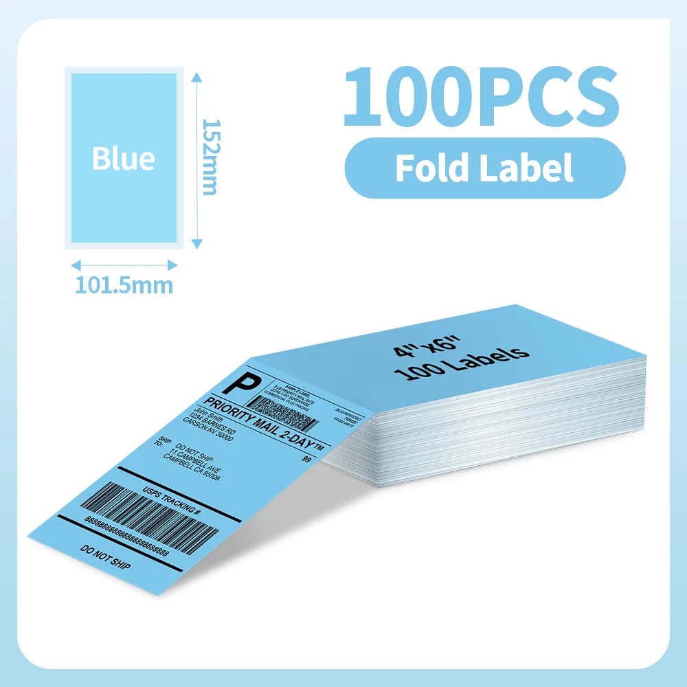 100 pcs Phomemo A6 Size Shipping Labels 100x150mm Thermal Label Stickers Roll for PM-241BT/D520/246S Waybill Printer Labeler