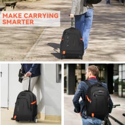 Trolley Luggage Backpack with Wheels Backpack Business Travel Laptop Bag College Travel Backpack Waterproof Unisex Boarding Bag