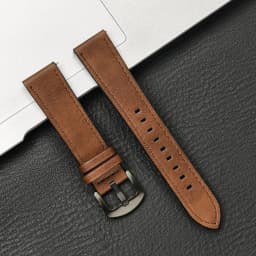 20mm 22mm Leather Strap for Samsung Galaxy Watch 7/6/5/4 40 44mm Gear Band Vintage Bracelet for Xiaomi Redmi Watch 3 Lite/Active
