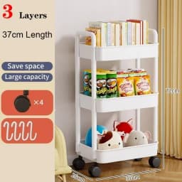Household Multi-layer Small Cart Storage Rack Floor To Floor Kitchen Bedroom Bathroom Storage Rack Storage Rack With Wheels