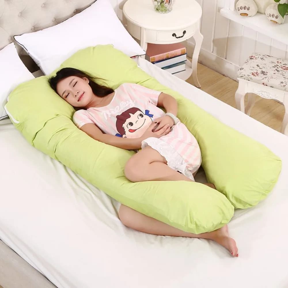 Pillow for Pregnant Women Casual Simple Solid Color U-shaped Cushion Waist Support Abdomen Nursing Mother Long Body Pillow