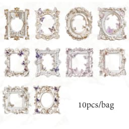 6 Style 10 Pcs/pack Pure White Poetry Series Skeleton Collage Card for DIY Gift Bags Cell Phone Cases and Other Various Handbook