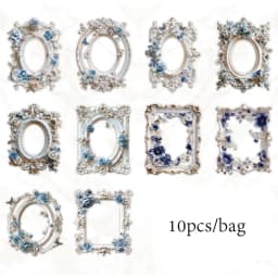 6 Style 10 Pcs/pack Pure White Poetry Series Skeleton Collage Card for DIY Gift Bags Cell Phone Cases and Other Various Handbook