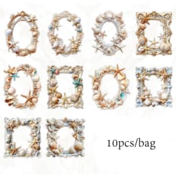 6 Style 10 Pcs/pack Pure White Poetry Series Skeleton Collage Card for DIY Gift Bags Cell Phone Cases and Other Various Handbook