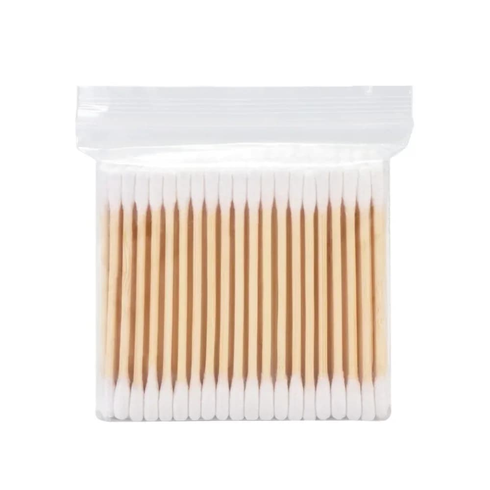 Wholesale 100Pcs Cotton Swab Wooden Cotton Sticks Double-Tipped Cotton Bud Chlorine-Free Hypoallergenic Cotton Swab Makeup Tools