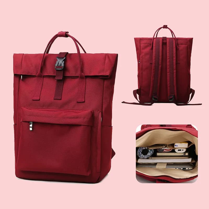 Schoolbag Female College Student Large Capacity Backpack 2024 New Niche Notebook 14Inch Computer Bag Girls Backpack