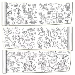 0.9/3M Space Food Animal Canvas Children's Drawing Roll DIY Coloring Paper Roll Color Filling Graffiti Paper-cut Painting School