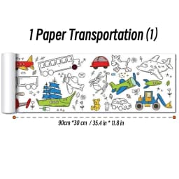 0.9/3M Space Food Animal Canvas Children's Drawing Roll DIY Coloring Paper Roll Color Filling Graffiti Paper-cut Painting School