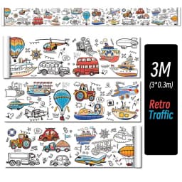 0.9/3M Space Food Animal Canvas Children's Drawing Roll DIY Coloring Paper Roll Color Filling Graffiti Paper-cut Painting School