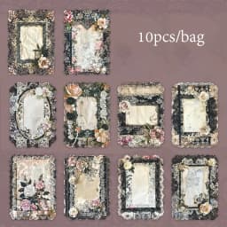 6Style 10Pcs/pack Gothic lace hollow material paper for DIY handbook photo frame phone case notebook decoration