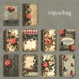 6Style 10Pcs/pack Gothic lace hollow material paper for DIY handbook photo frame phone case notebook decoration