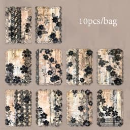 6Style 10Pcs/pack Gothic lace hollow material paper for DIY handbook photo frame phone case notebook decoration