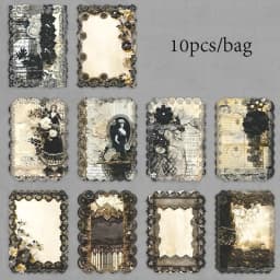 6Style 10Pcs/pack Gothic lace hollow material paper for DIY handbook photo frame phone case notebook decoration