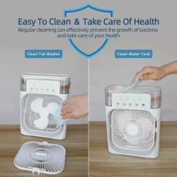 New 3 In 1 Fan AIr Conditioner Household Mini Air Cooler LED Night Light Portable Humidifier Air Adjustment Fan Office Home Fan