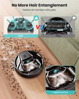 Lefant M320 Robot Vacuum Cleaner with Mopping, Powerful Suction, Visible Dustbin, Quiet, Self-Charging, Works with Alexa