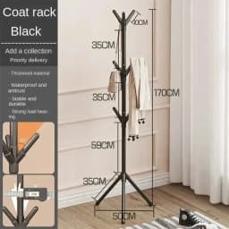 Clothes Coat Rack Stand Tree Branch Shape Multi Hook Mobile and Convenient Coat Rack for Home Living Room Dormitory Storage