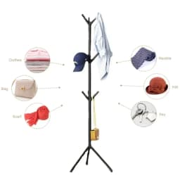 Clothes Coat Rack Stand Tree Branch Shape Multi Hook Mobile and Convenient Coat Rack for Home Living Room Dormitory Storage