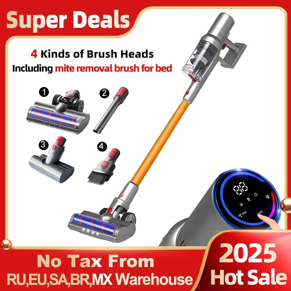 Cordless Handheld Vacuum Cleaner,27000PA,Touch Screen,Smart Dust Sensor,Auto Speed Control for Home Bed Carpet Clean