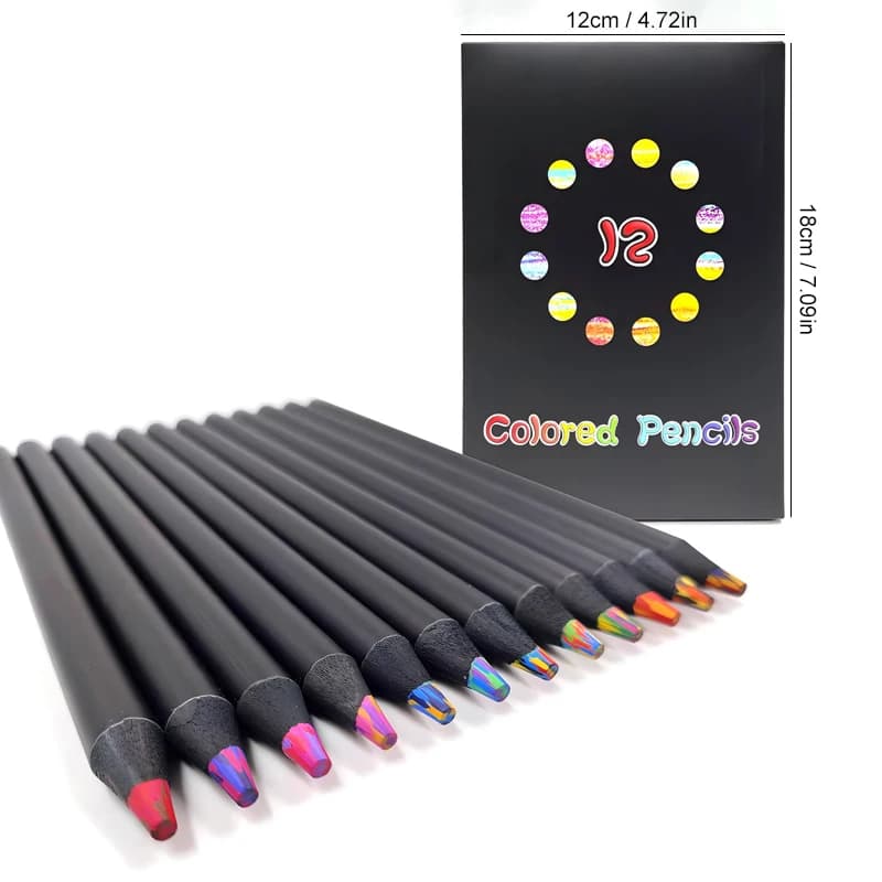 Rainbow Color Pencils for Kids, Concentric Gradient Crayons, Art Painting, Drawing Stationery, 10 PCs/Set, 7 Colors, Kawaii