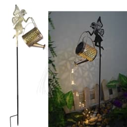 Large Retro Metal Lantern Solar Watering Can Light Outdoor Waterproof Shower Lights Hanging Star LED Fairy for Garden Decoration