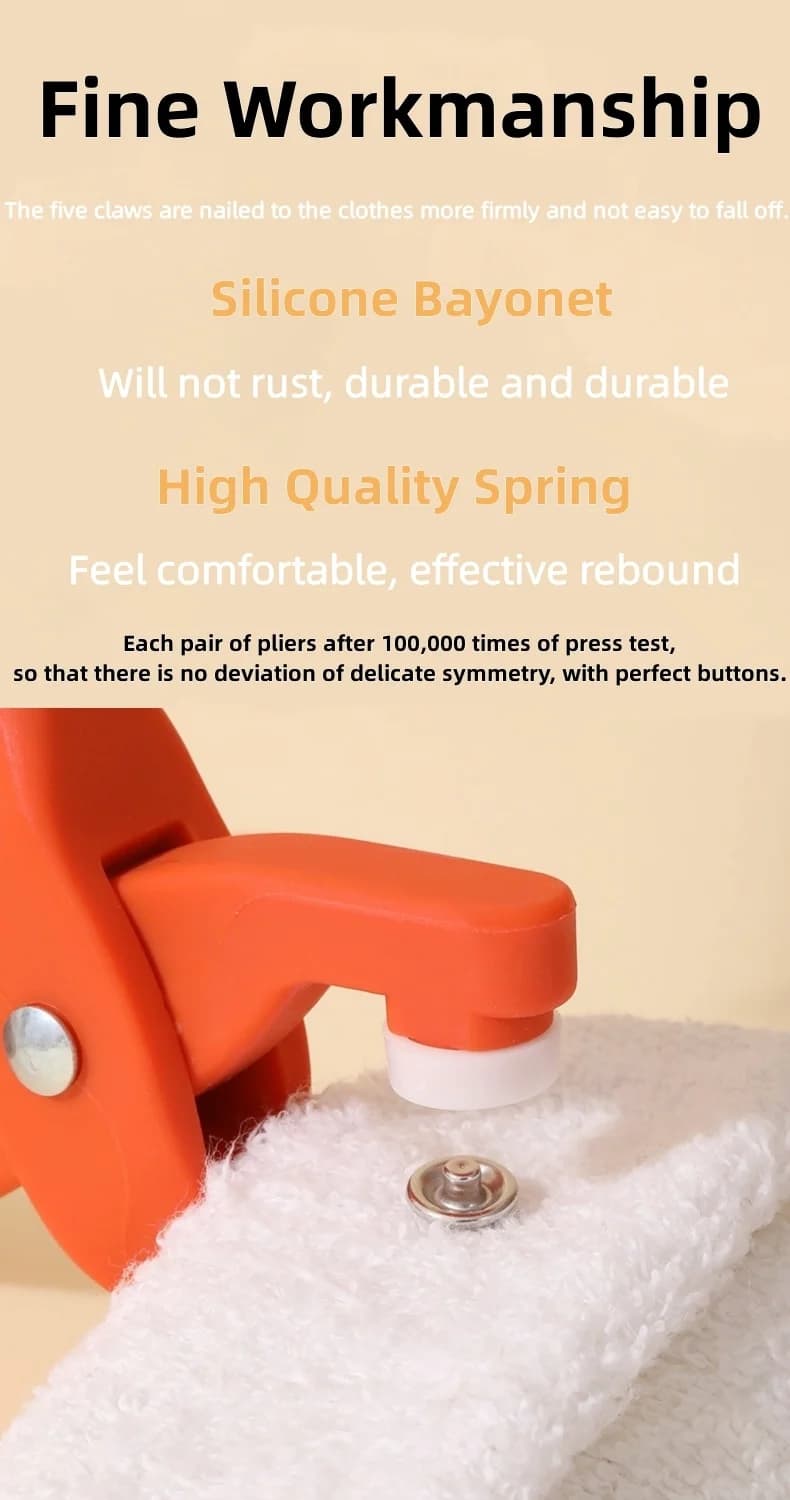 50 Sets 9.5MM Five Jaw Buckle Pliers Set Tool DIY Craft Sewing Hollow Solid Metal Snap Buttons Clothes Installation Accessories