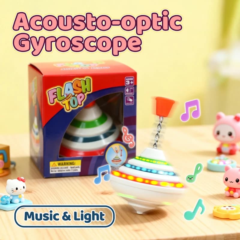 Classic Magic Spinning Tops Toy Music Light Gyro Children's Toys with LED Flash Light Music Funny Toys Kids Boys Birthday Gift