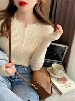Knitted Women Sweater O-neck Button Pullovers Spring Autumn Basic Sweaters for Female Pullover Slim Solid Bold Stripes Tops